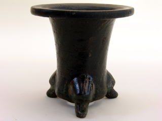 4540,古鉢　黒鉢　外形約12.5cm