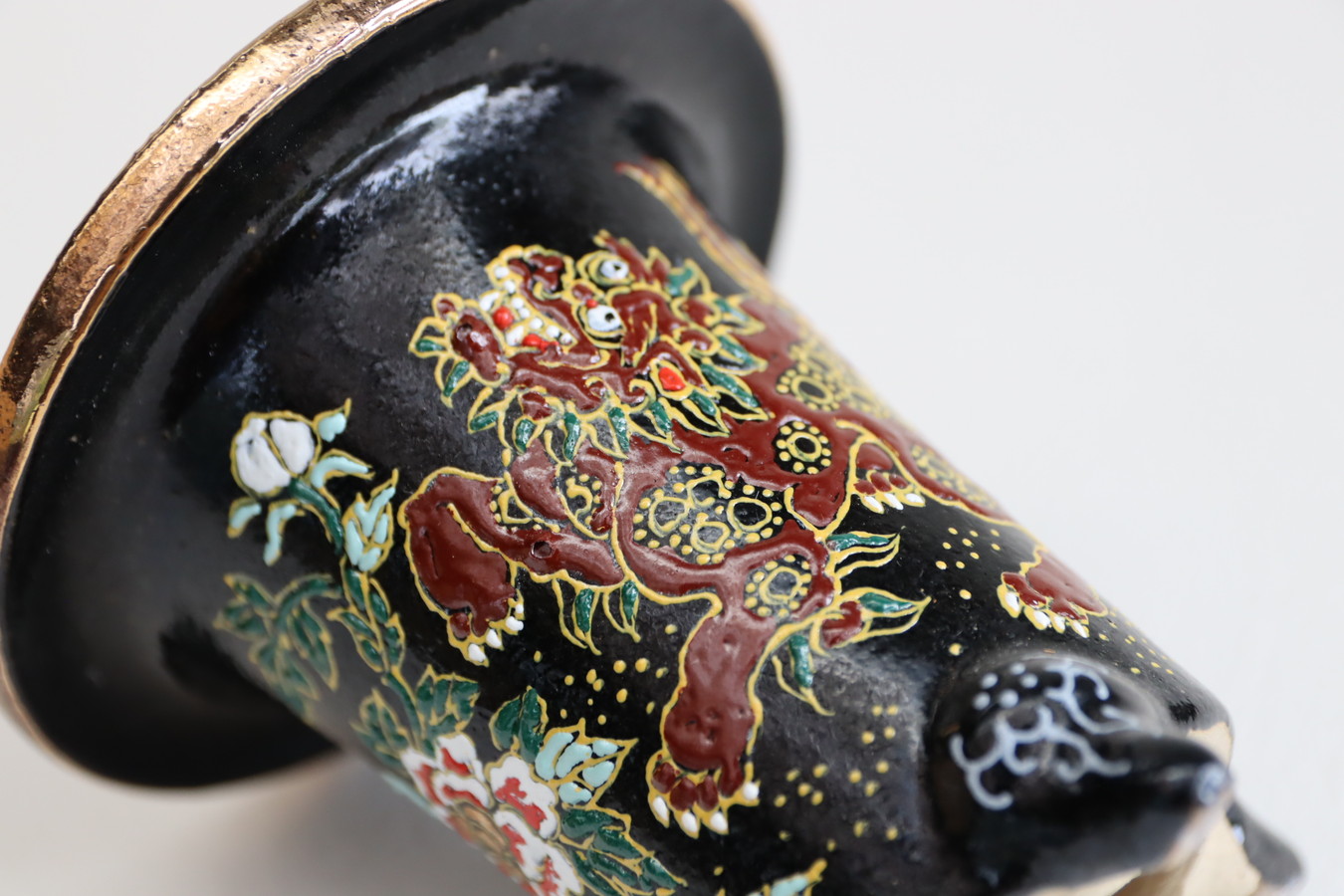 2170,特　唐獅子牡丹　外径約10.9cm