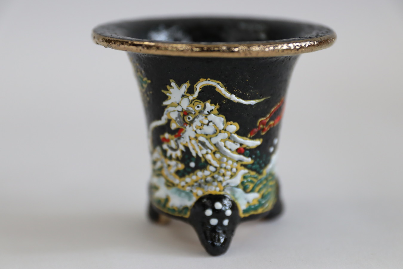 2025,ちび鉢・極　海龍　萬年青鉢 外径約6.0cm　高さ約5.2cm 職人造りのミニチュア鉢　極小鉢