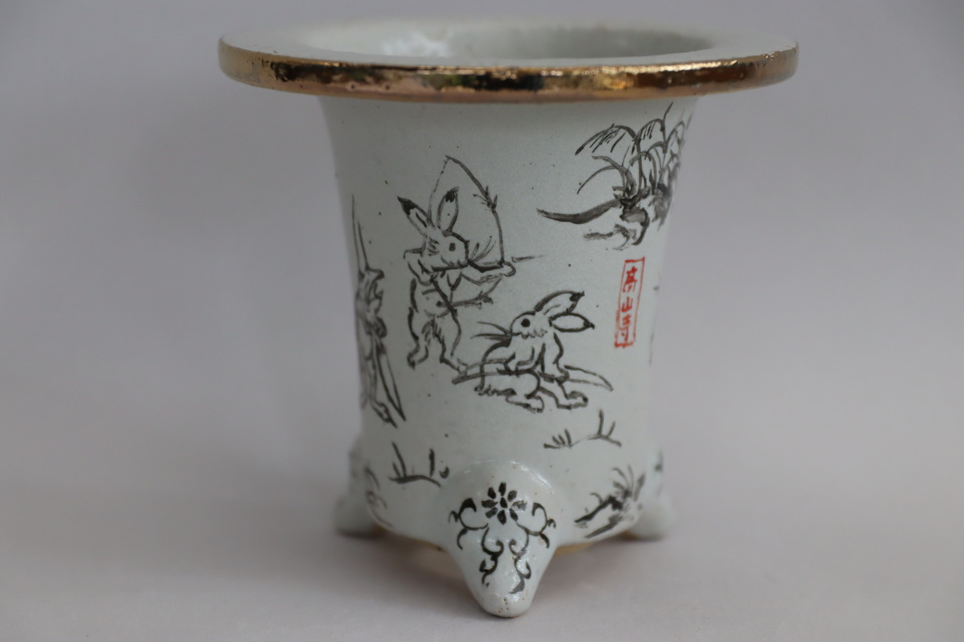 2659,鳥獣戯画 外径約10.8cm 梅花サイン　【26000円→大谷超特価！！！】梅花さんらしい遊び心のあるタッチ