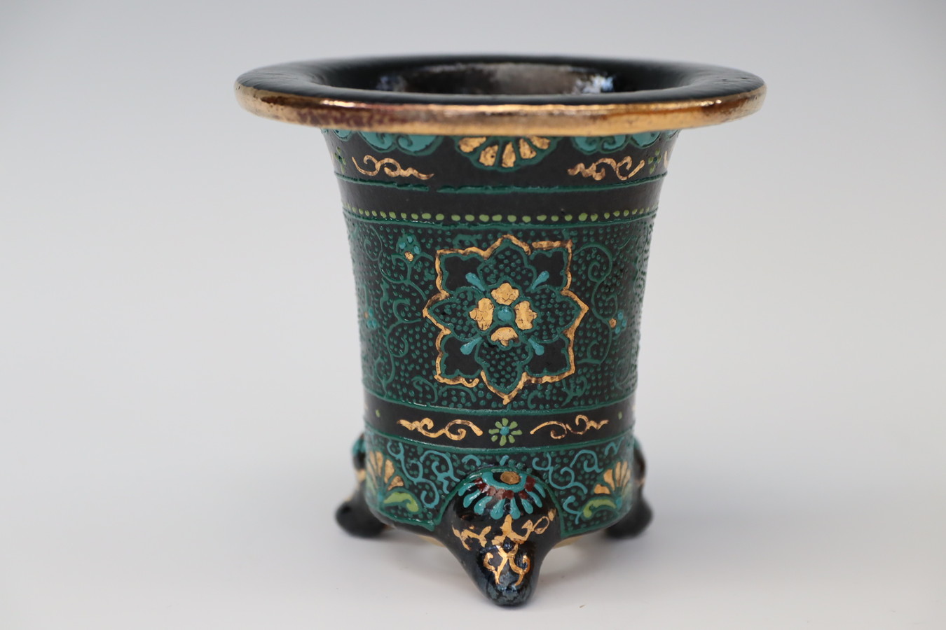 3029,五龍花 楽鉢　外径約11.5cm　梅花サイン